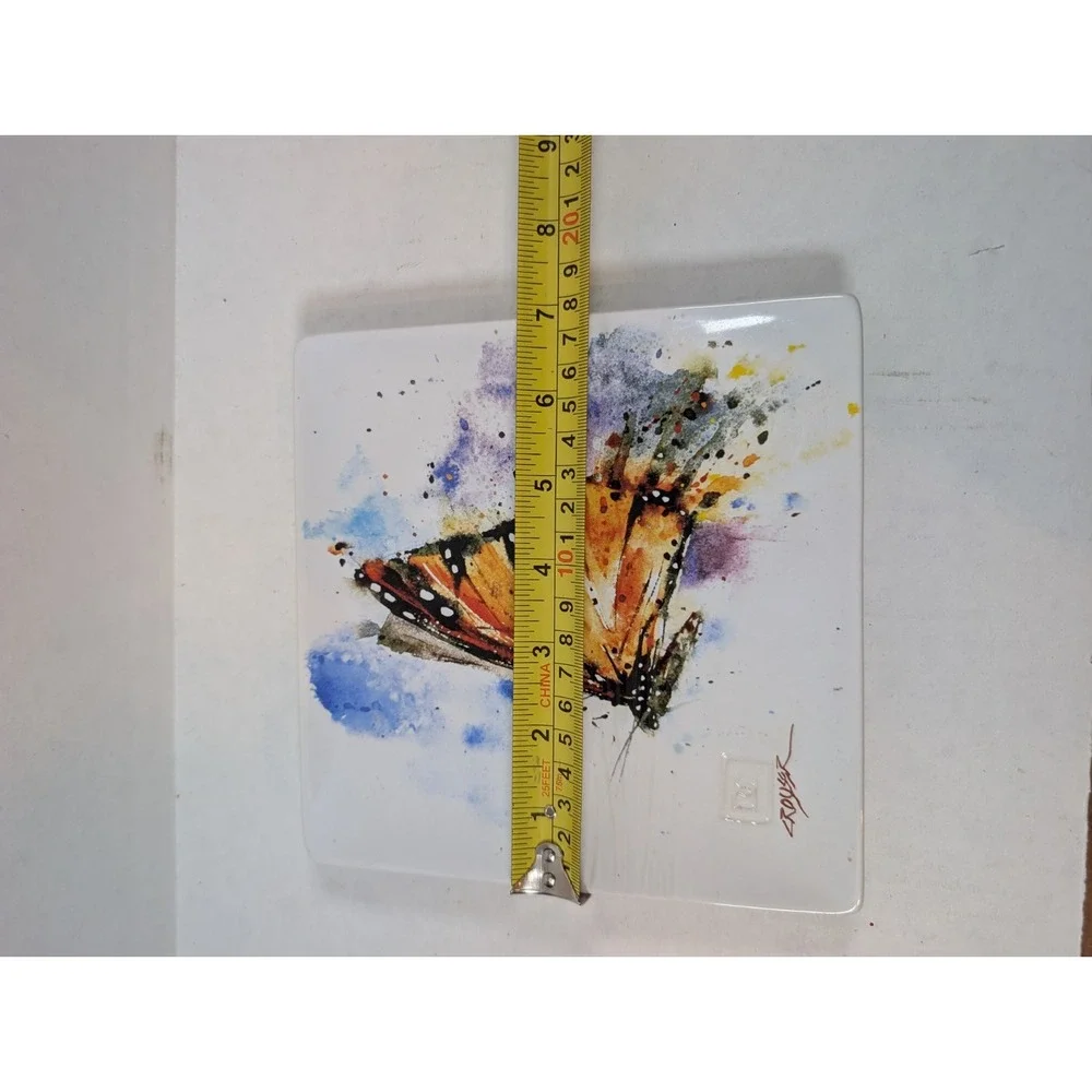 Dean Crouser DEMDACO Butterfly Vase & Trinket Dish Set Watercolor Stoneware